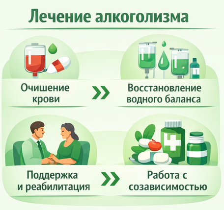 лечение алкоголизма в Ликино-Дулёво этапы